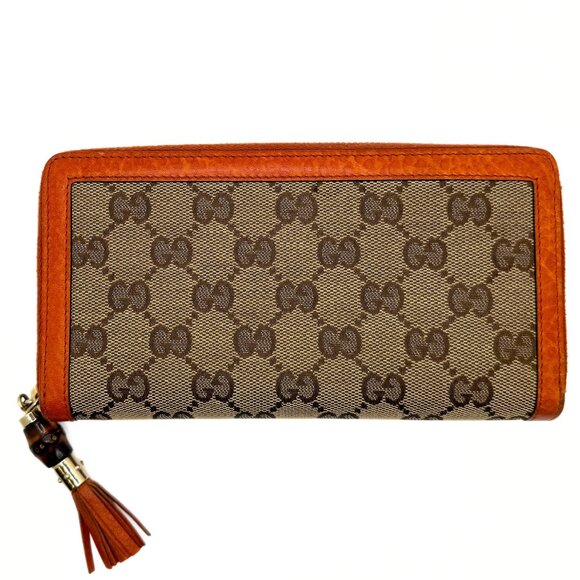 Gucci Monogram Bamboo Tassel Zip Around Wallet - Picture 16 of 17